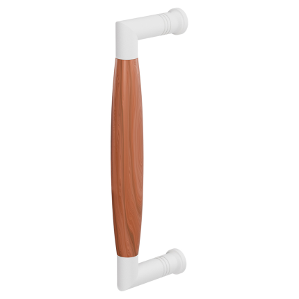 Deurgreep haaks ton model Ika wit met kersen 207x60 mm