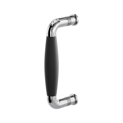 GPF4922.49B deurgreep Ika RVS gepolijst/zwart gebogen 157x62/141 mm