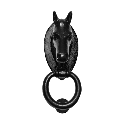 Deurklopper paard smeedijzer zwart