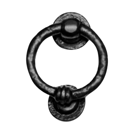 Deurklopper ring smeedijzer zwart