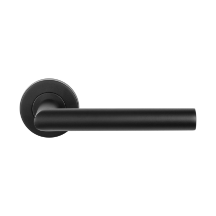 Deurkruk op rozet L-haaks model 19 mm zwart egaal 