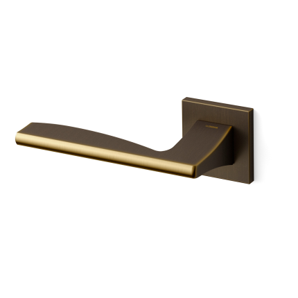 Deurkruk op rozet Link 1031 mat brons 50x50mm - linkswijzend
