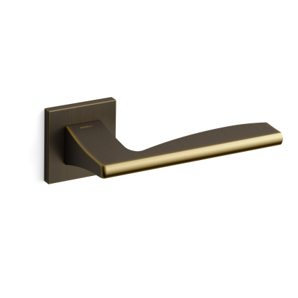 Deurkruk op rozet Link 1031 mat brons 50x50mm - rechtswijzend