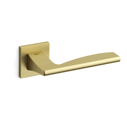 Deurkruk op rozet Link 1031 satinmessing 50x50mm - rechtswijzend