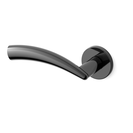 Deurkruk op rozet Nadir 0771 glanzend zwart 51x6mm - linkswijzend