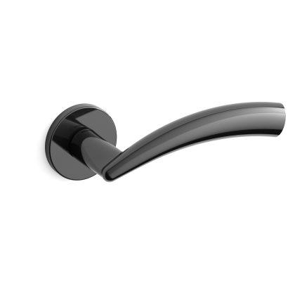 Deurkruk op rozet Nadir 0771 glanzend zwart 51x6mm - rechtswijzend