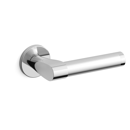 Deurkruk op rozet Tuc 361 chrome/satinchrome 51x6mm