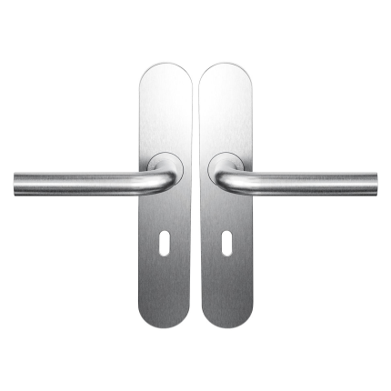Deurkruk op schild BB56 L-model 19mm RVS geborsteld