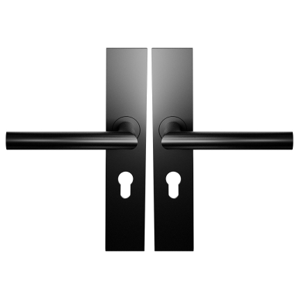 Deurkruk op schild PC55 L-model 19mm Zwart Egaal