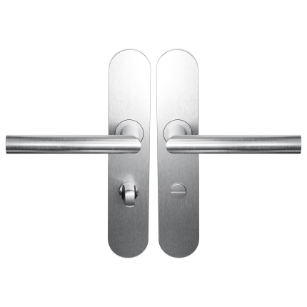 Deurkruk op schild WC63/8 L-haaks model 19mm RVS geborsteld