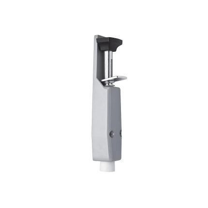 Deurvastzetter met voetstift standaard, luxe 193x40 mm, zilvergrijs