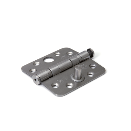 Dulimex kogellagerscharnier veiligheidsuitvoering enkelwerkend ronde hoeken RVS, 89x89 mm