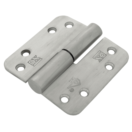 Dulimex kogelstiftpaumelle RVS ronde hoek 89x89mm SKG3 DIN rechts