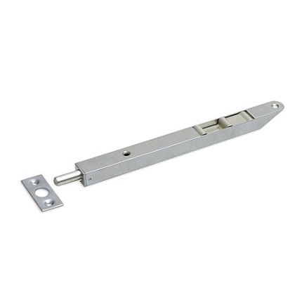 Dulimex pijpkantschuif staal, 20 mm breed, afgeschuind rond 160 mm verzinkt