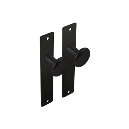 Dulimex zwart binnendeurbeslag knop/knop paddenstoelmodel op kortschild, blind set