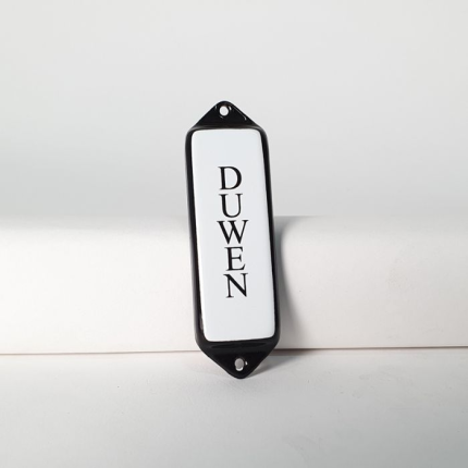 'Duwen' deurbordje emaille model oor