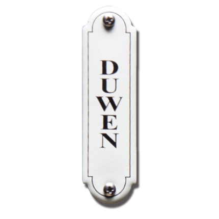 NP-KS-R1-7 TopEmaille crème deurbordje 'Duwen' 80x22mm