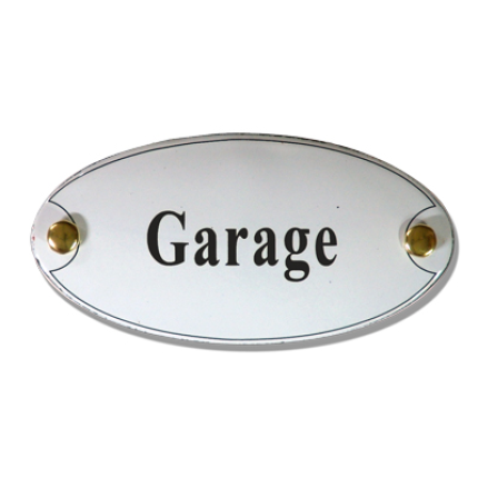 Emaille deurbordje 'Garage' ovaal
