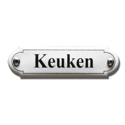 Emaille deurbordje 'Keuken' gebold klassiek 80x22mm