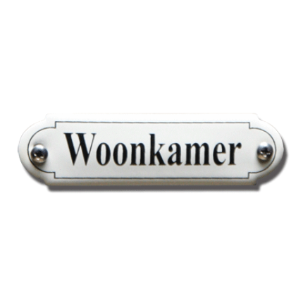 NP-KS-R1-28 TopEmaille Crème deurbordje 'Woonkamer' 80x22mm