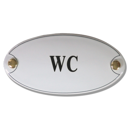 Emaille toilet bordje 'WC'
