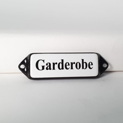 'Garderobe' deurbordje emaille model oor