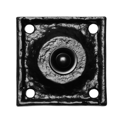Gietijzeren deurbel KP1759 vierkant 62 mm smeedijzer zwart