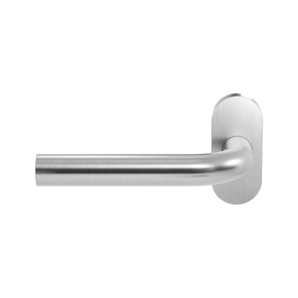 GPF1000.04L deurkruk op ovale rozet Aka linkswijzend RVS, 70x32x10mm