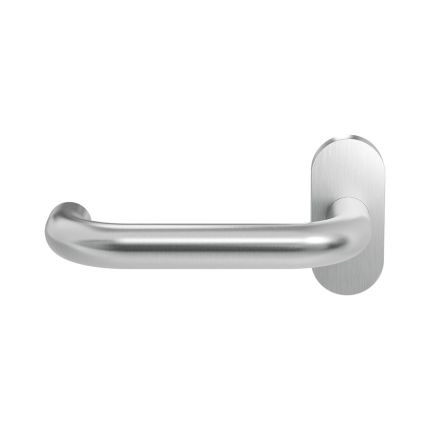 GPF1005.04L Hoa deurkruk op ovale rozet linkswijzend RVS, 70x32x10mm