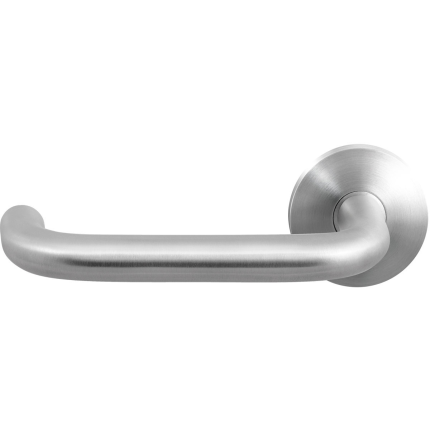 GPF1006.00L/R Hoa deurkruk op ronde rozet, 50x8mm links rechtswijzend rvs