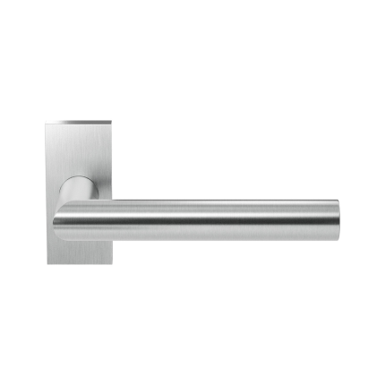 GPF1015.01 Toi deurkruk op rechthoekige rozet paar RVS, 70x32x10mm
