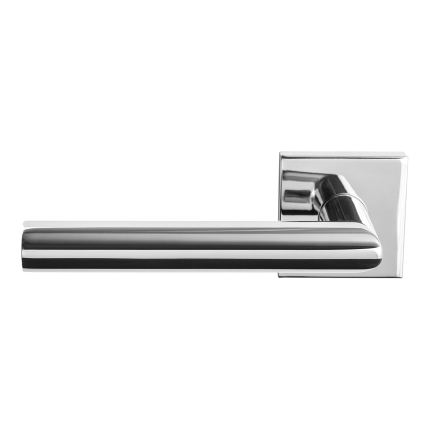 GPF1015 Toi deurkruk op vierkant rozet 50x8mm RVS gepolijst linkswijzend