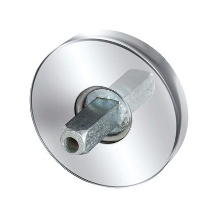GPF1100.40.400 rozet 50x8mm RVS gepolijst met vastgelaste knopvastzetter