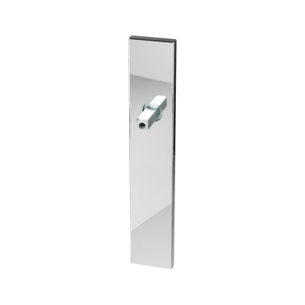 GPF1100.65.442 langschild rechthoekig PC72 RVS gepolijst met vastgelaste knopvastzetter