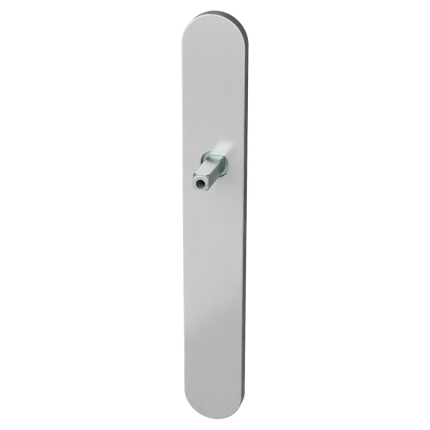 GPF1100.70.401 langschild XL afgerond BB56 RVS geborsteld met vastgelaste knopvastzetter