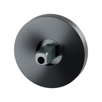 GPF1100.P1.0400 PVD antraciet rozet rond 50x8mm met vastgelaste knopvastzetter