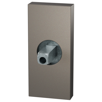 GPF1101.A3.0400 rechthoekig rozet 70x32x10mm Mocca blend met vastgelaste knopvastzetter