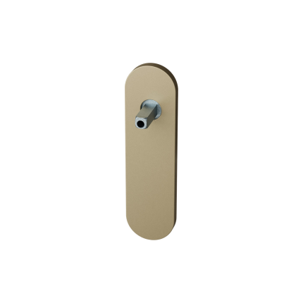 GPF1110.A4.400 kortschild afgerond blind Champagne blend met vastgelaste knopvastzetter