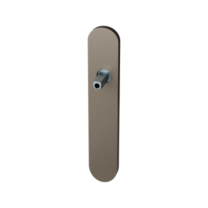 GPF1120.A3 langschild afgerond Mocca blend met vastgelaste knopvastzetter