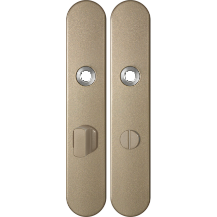 GPF1120.A4 langschild afgerond WC63/8 grote knop Champagne blend