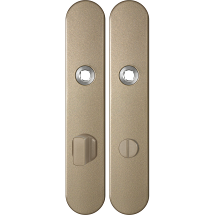 GPF1120.A4 langschild afgerond WC72/8 grote knop Champagne blend