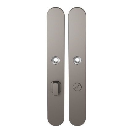 GPF1170.A3 langschild afgerond WC63/8 grote knop Mocca blend