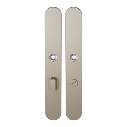 GPF1170.A4 langschild afgerond WC63/8 grote knop Champagne blend