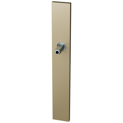 GPF1175.A4.400 langschild XL rechthoekig blind Champagne blend met vastgelaste knopvastzetter