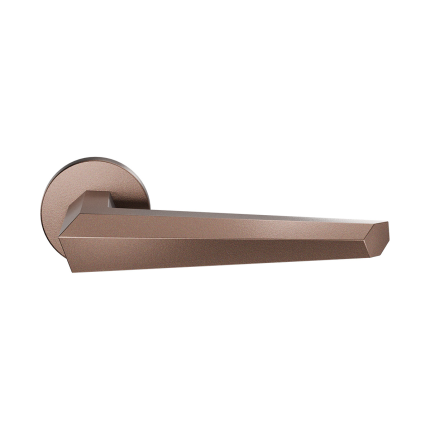 GPF3112.A2.00R Bronze blend deurkruk Rua op ronde rozet, rechtswijzend