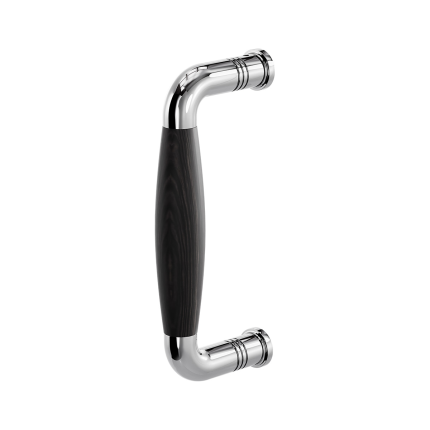 GPF4901.49B deurgreep Ika RVS gepolijst/ebbenhout gebogen 157x62/141mm