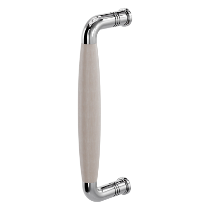 GPF4913.49C deurgreep Ika RVS gepolijst/eiken whitewash gebogen 207x63/191mm