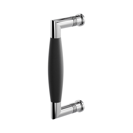 GPF4921.49B deurgreep Ika RVS gepolijst/zwart haaks 157x62/141 mm