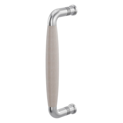 GPF4943.09C deurgreep Ika RVS geborsteld/eiken whitewash gebogen 207x63/191mm