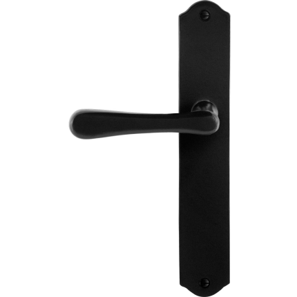 GPF6240.60L/R smeedijzer zwarte deurkruk Paju op schild blind 238x41x4mm, links-/rechtswijzend